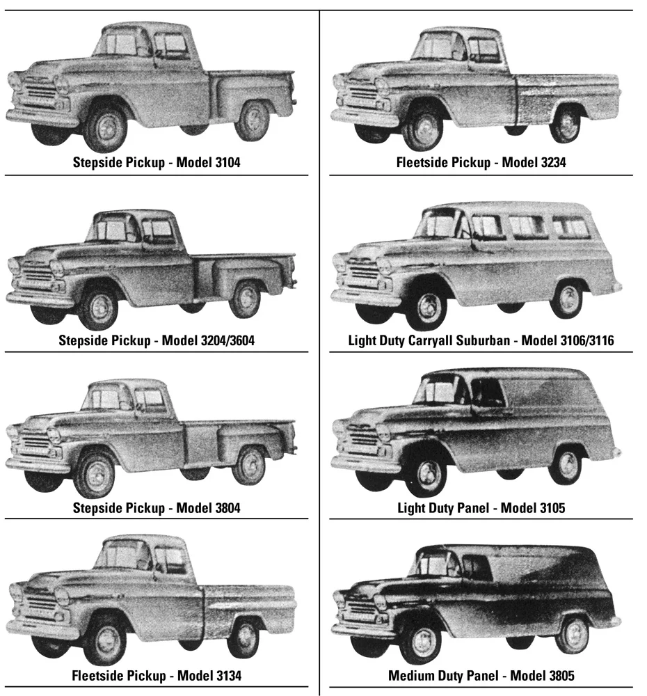 chevy trucks over the years