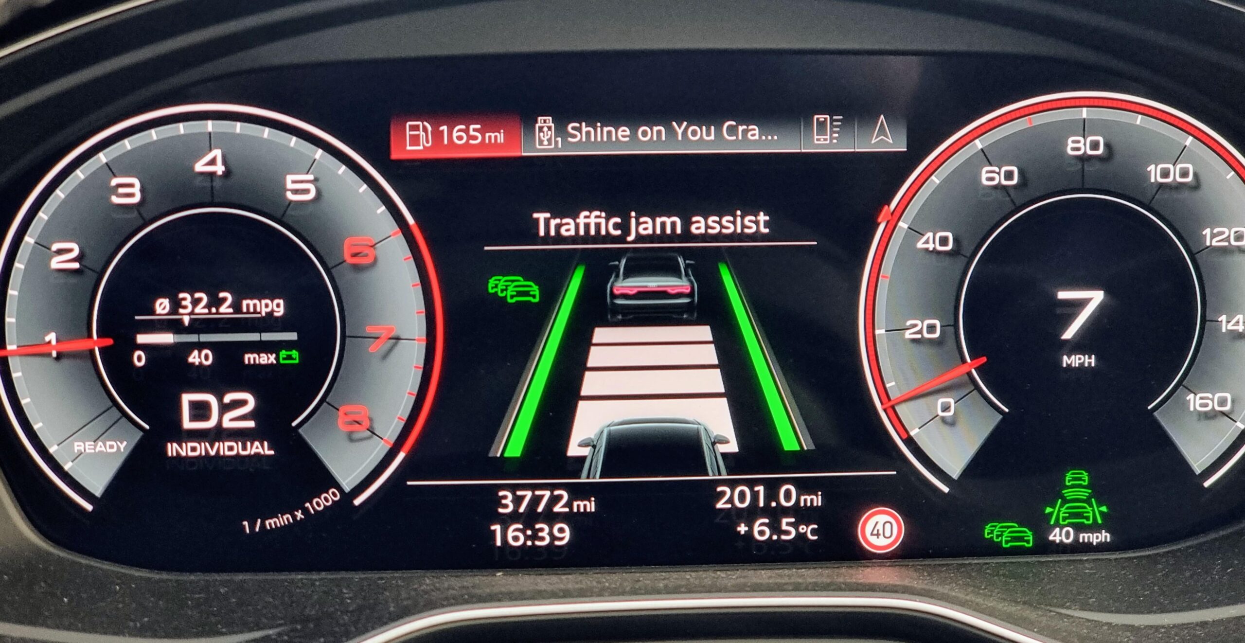 I Do Love The Traffic Jam Assist With The Predictive Cruise Control Really Takes The Stress Levels Down R Audi