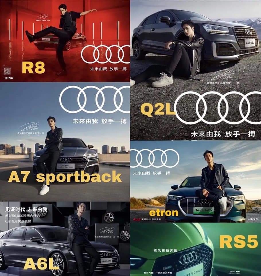 Wang Yibo Is The Youngest Audi Vorsprung Elite Club Brand Ambassador And As A BRAND Ambassador He Endorsed ALL Lines Not Only The Chinese Made Models in These Posters Only Q2L